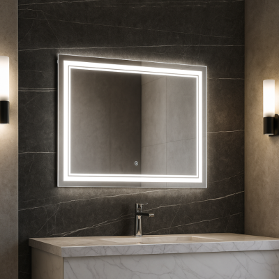 LED Fürdőszobatükör 70x90 cm 3 világos szín alumínium