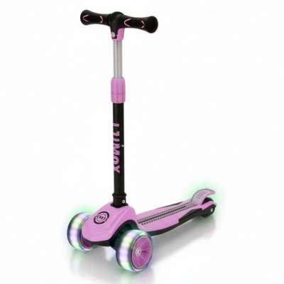 Gyerek összecsukható roller LED kerekekkel rózsaszín