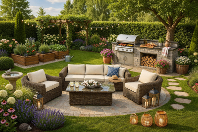 Rattan moduláris készlet BORNEO LUXURY 5 személyes (barna)