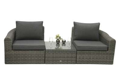 Rattan moduláris készlet BORNEO LUXURY 2-3 fő részére (szürke)