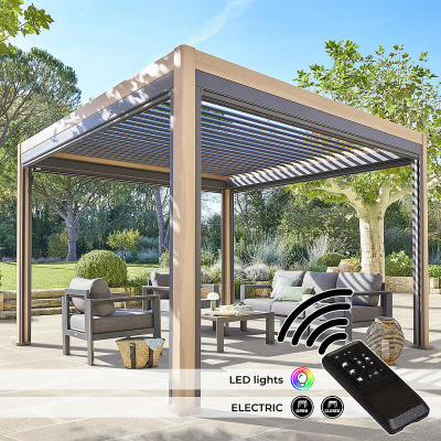 Kerti alumínium pavilon elektromos MEGAN 4x3 m (fahatású)