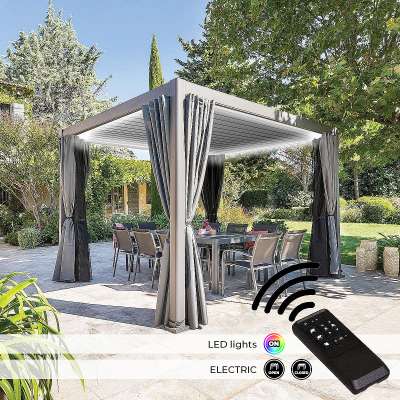 Kerti alumínium pavilon elektromos MEGAN 4x3 m (grafit)