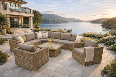 Rattan variálható ülőgarnitúra MALIBU 8 fő részére (bézs-barna)