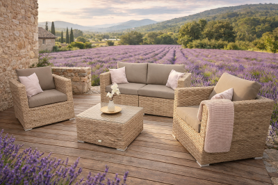 Rattan variálható kanapégarnitúra MALIBU 4 fő részére (cappuccino)