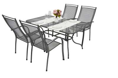 Kerti fém szerelvény PALMA I 1 + 4 Téglalap alakú asztal 145x90 cm (CT0309)
