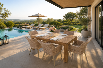 Kerti rattan szett MONTE MALIBU 200 (cappuccino) 4x Kerti szék MALIBU (cappuccino)