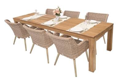 Kerti rattan szett MONTE MALIBU 240 (cappuccino) 8x Kerti szék MALIBU (cappuccino)