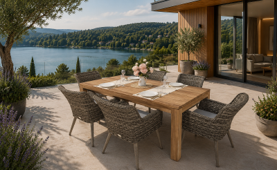 Kerti rattan szett MONTE MALIBU 200 (szürke) 4x Kerti szék MALIBU (szürke)
