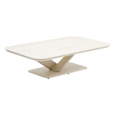 Luxus alumínium asztal ELYSIUM 130x75 cm (bézs)