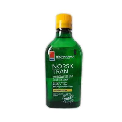 NORSK TRAN - Természetes citrom ízzel - Biopharma Mennyiség (Objem): 375 ml