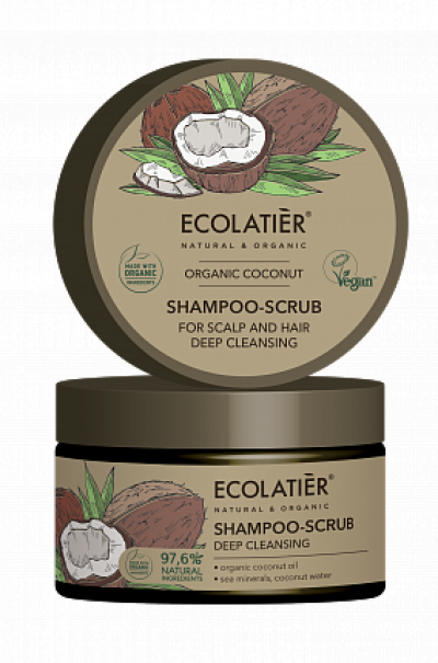 Peeling sampon Kókusz – haj és fejbőr mélytisztítás - 250ml- EcoLatier Organic