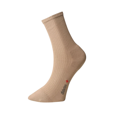 Ovecha zokni finom szegélyszorítással, mikroplyüss sarokkal és orrésszel, bézs, 25–26 Méret: 25-26