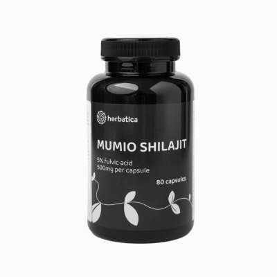 Shilajit – tisztított prémium mumio (500 mg) – étrend-kiegészítő – 80 kapszula – Herbatica