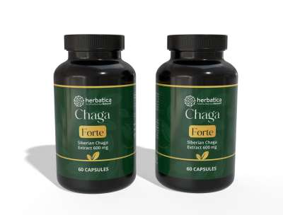 Akciós készlet: 2 x Szibériai Chaga FORTE - 60 vegán kapszula (600mg/kapszula) - Herbatica