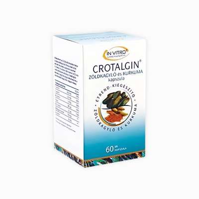 IN VITRO Crotalgin kapszula – természetes ízülettámogatás zöldkagyló- és kurkuma-kivonattal - 60 kapszula - InVitro