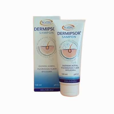IN VITRO Dermipsor sampon – gyengéd ápolás a fejbőr számára pikkelysömör és szeborreás dermatitisz esetén - 100 ml - InVitro