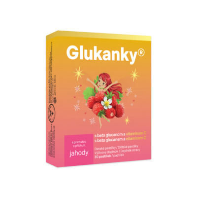 Glukánky – epres ízű gyermekpasztillák 30 db – Green Idea