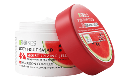 FRUIT SALAD – 48 órás hidratáló gél állagú testápoló hialuron komplexszel és dinnyével 200 ml - NATURE OF AGIVA