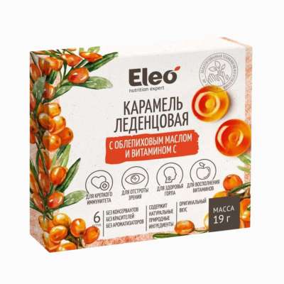 ELEO karamellcukorka homoktövisolajjal és C-vitaminnal – 6 db / 19 g