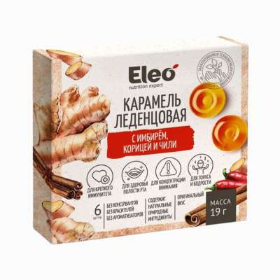ELEO karamellcukorkák gyömbérrel, fahéjjal és chilivel – 6 db / 19 g