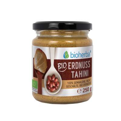 100% bio földimogyoró-tahini őrölt, hámozatlan magokból – 250 g – Bioherba