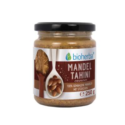 100% mandulás tahini darált mandulából, crunchy – 250 g – Bioherba