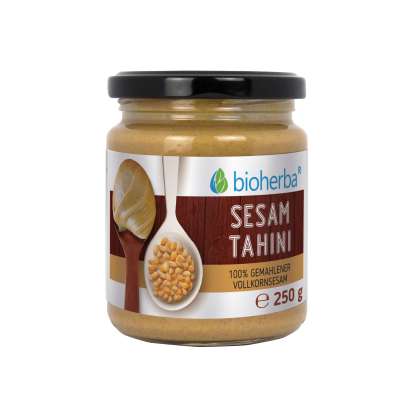 100% szezámos tahini őrölt teljes kiőrlésű szezámból – 250 g – Bioherba