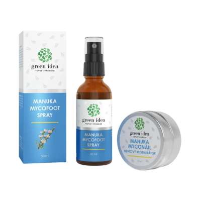 Kedvezményes lábápoló csomag: Manuka MYCOFOOT spray + Manuka MYCONAIL regeneráló körömolaj – Green idea
