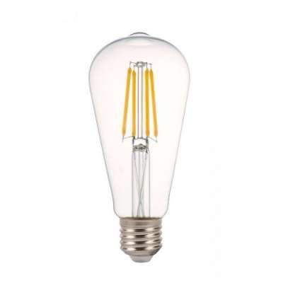 LED Filament körte 8W E27 360° MelegFehér átlátszó búra 2700K, 880 lumen 2 év garancia