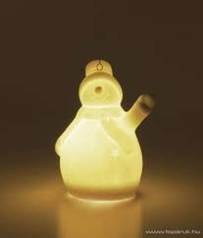 Karácsonyi LED világító porcelánfigura 3 féle MelegFehér (elem tartozék)