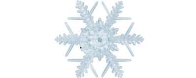 Karácsonyi LED öntapadós ablakdísz HókristályMelegFehér beltéri (elem tartozék)