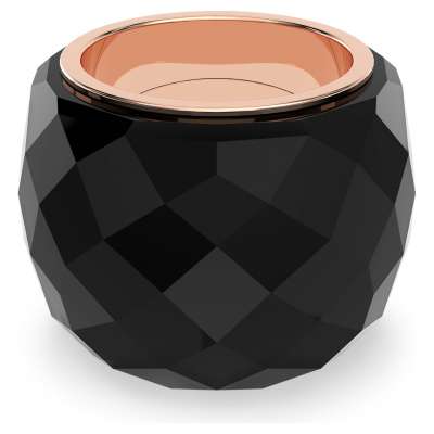 Swarovski Nirvana gyűrű, fekete színű, rozéarany árnyalatú PVD bevonattal