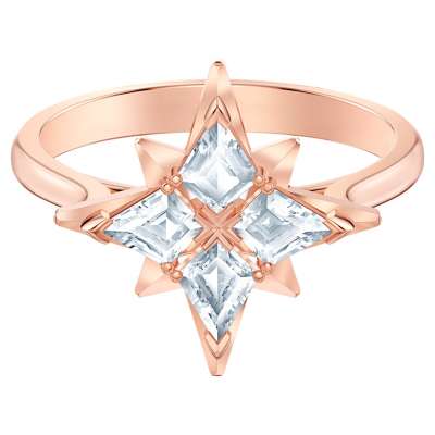 Swarovski Symbolic Star motívumos gyűrű, fehér, rózsaarany tónusú bevonattal