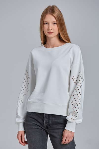 MEEGÍTŐ FESŐ GANT D1.DESERT JEWE EMBROIDERY SWEATER EGGSHE