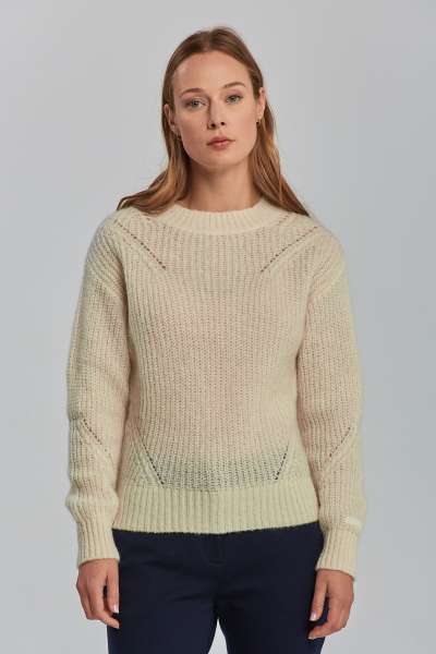 PULÓVER GANT D2. OHAIR DETAIL C-NECK CREA