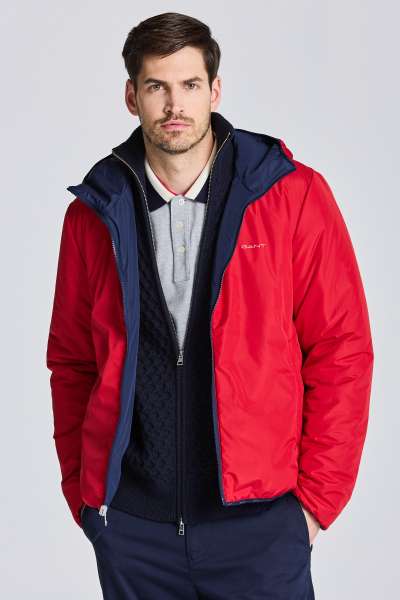 DZSEKI GANT D1. REVERSIBE HOODED JACKET MARINE