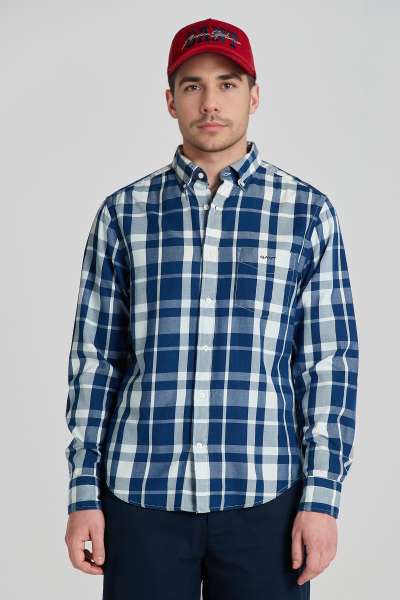 ING GANT REG UT INDIGO PAID TWI SHIRT INDIGO BUE