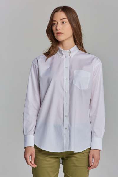 ING GANT PINPOINT OXFORD RELAXED SHIRT WHITE