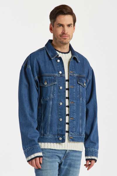 DZSEKI GANT DENI JACKET ID BLUE WORN IN