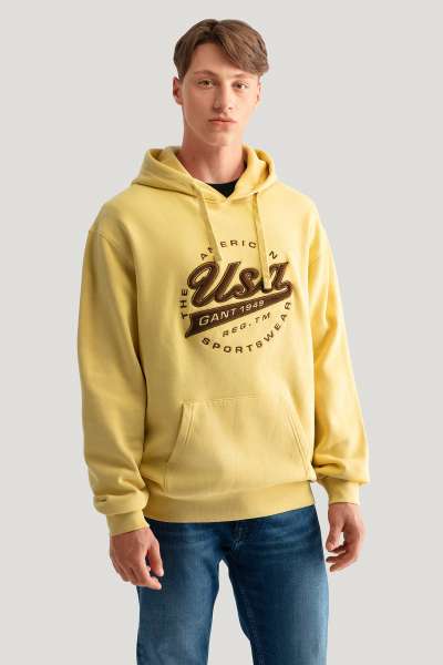 MEEGÍTŐ FESŐ GANT USA HOODIE IGHT MUSTARD YEOW