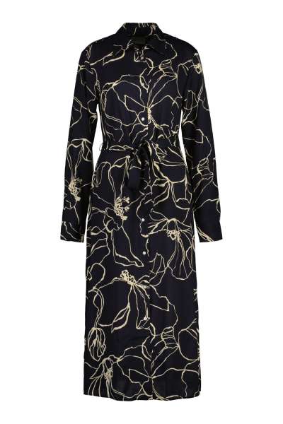 RUHA GANT SLIM LINE DRAWING SHIRT DRESS EBONY BLACK