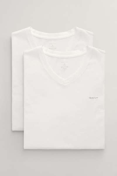 ASÓNEMŰ GANT V-NECK T-SHIRT 2-PACK WHITE