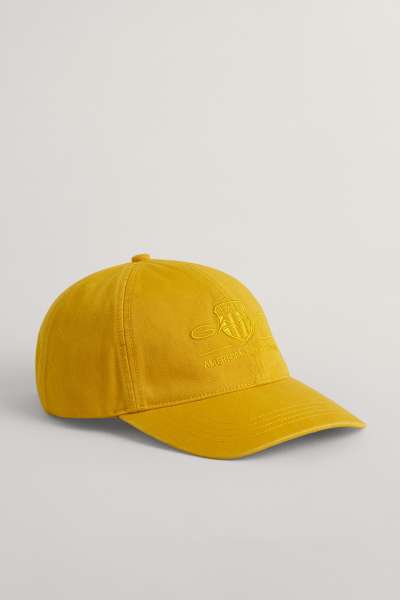 SAPKA GANT UNISEX. TONAL SHIELD CAP DARK MUSTARD YELLOW