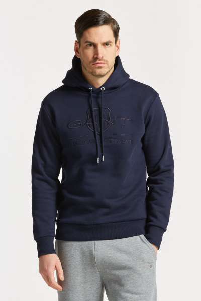 MELEGÍTŐ FELŐ GANT REG TONAL HIELD HOODIE EVENING BLUE