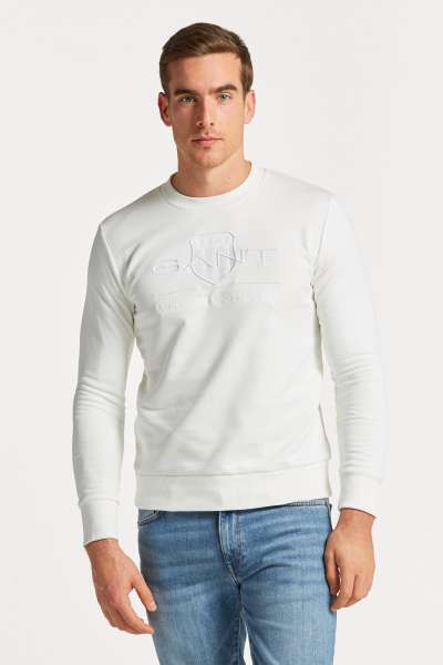 ELEGÍTŐ FELSŐ GANT REG TONAL SHIELD C-NECK SWEAT EGGSHELL
