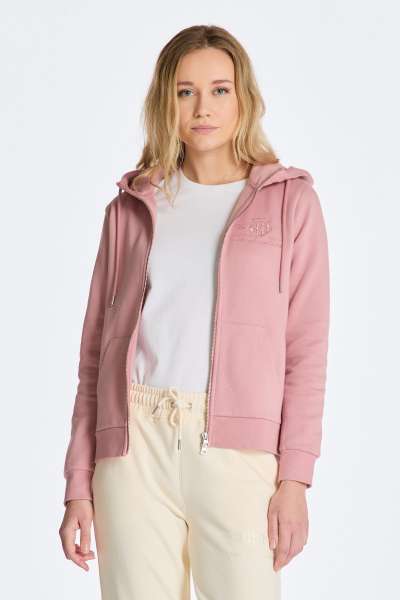 MELEGÍTŐ FELŐ GANT REG TONAL HIELD ZIP HOODIE CALIFORNIA PINK MELANGE