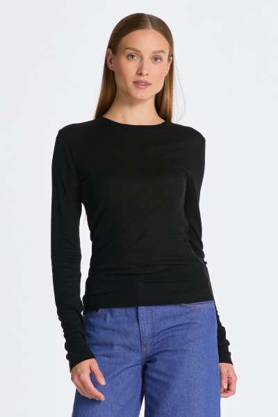 PÓLÓ GANT SLI LIGHTWEIGHT LS T-SHIRT BLACK