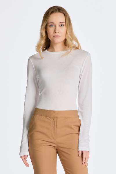 PÓLÓ GANT SLI LIGHTWEIGHT LS T-SHIRT WHITE