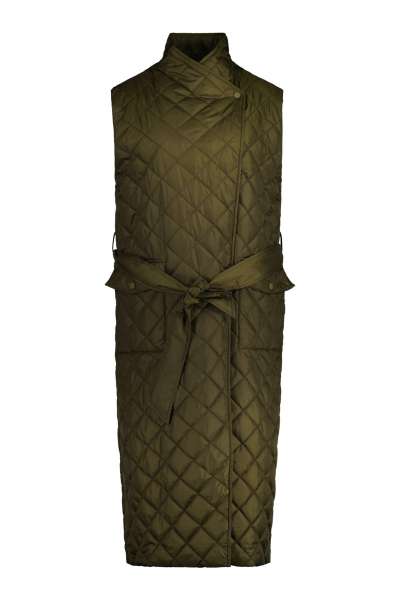 MELLÉNY GANT LONG QUILTED VEST DARK CACTUS
