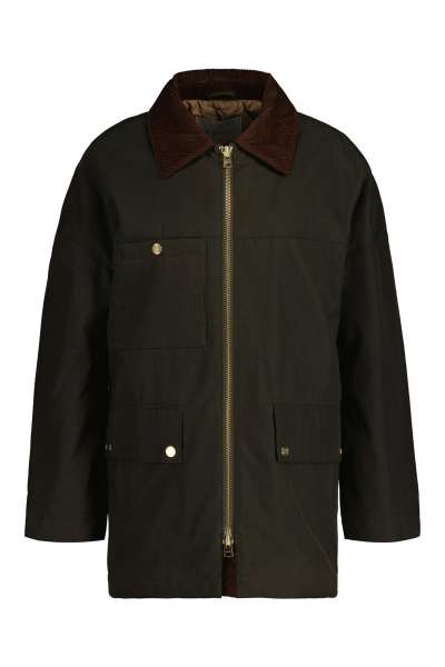 DZEKI GANT WAXED MID LENGTH JACKET DARK CACTU